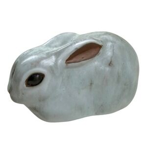 Vintage The Andersen Studio Pottery Hand Painted Gray Rabbit Figurine Maine USA